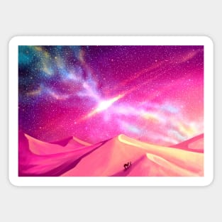 Starlit desert Sticker